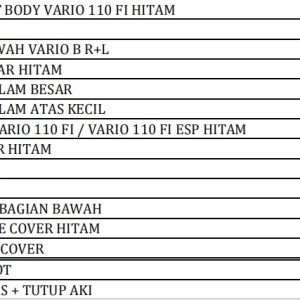 Bodi Set WINPART Vario 110 FI Hitam 