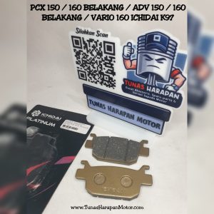 Kampas Cakram ICHIDAI PCX 150 / 160 BELAKANG / ADV 150 / 160 BELAKANG / VARIO 160 / IH-06435-K97-004  / Pad Set Platinum