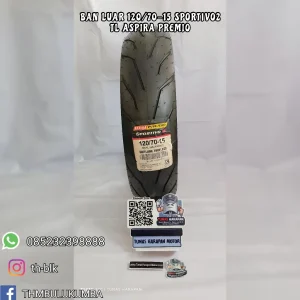 Ban Luar ASPIRA 120/70-15 Sportivo2 TL / Tubeless Premio