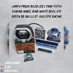 Lampu Projie Biled Led 2 Tone EPIC RACING Putih Kuning Angel Ring White Devil Eye Green Dd 200 3,5 Xt - 1592 