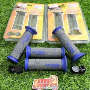 Hamfat DAYTONA Road Race Grip 2725 110mm Gray / Blue End Cap Dta2725