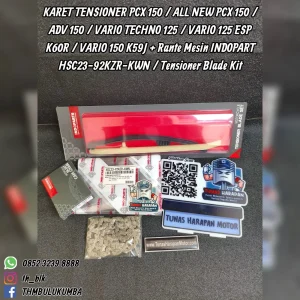 Karet Tensioner INDOPART Pcx 150 / All New Pcx 150 / Adv 150 / Vario Techno 125 / Vario 125 Esp K60R / Vario 150 K59J + Rante Mesin [HSC23-92KZR-KWN] / Tensioner Blade Kit 