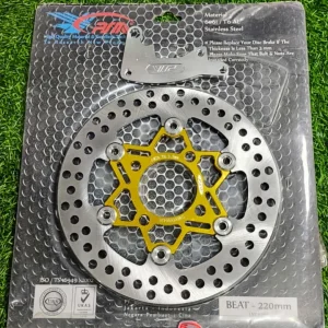 Piring Cakram PSM Variasi Beat / Vario Lebar Bulat Emas + Breket 220mm Titan 0277