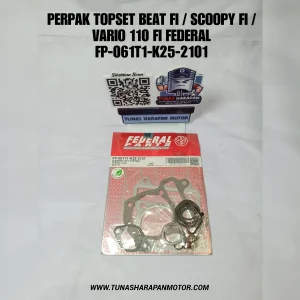 Perpak Top Set FEDERAL Beat FI / Scoopy FI / Vario 110 FI [FP-061T1-K25-2101] Gasket Kit Top Na 