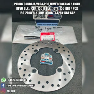 Piring Cakram AHM Mega Pro New Belakang / Tiger Revo Blk / Cbr 150R Blk / Gtr 150 Blk / Pcx 150 2018 Blk (4 Lob) [43251-KCJ-672]