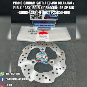 Piring Cakram SGP Satria FU 150 Belakang / FI Blk / Gsx 150 Blk / Shogun 125 Sp Blk - Gerigi- FI [69211-25G50-000] 