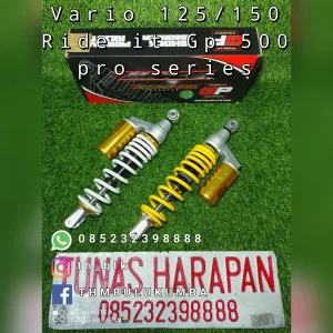 Shobreker Blk RIDE IT 330 Kuning Putih Vario 125 / 150 Tabung Atas [Emas Tabung] Gp 500 Pro Series 330mm