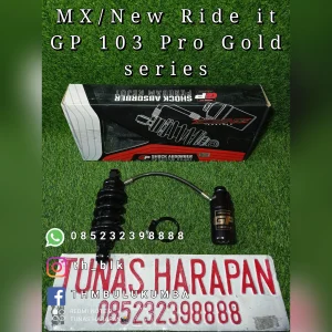 Shobreker Blk RIDE IT Jupiter Mx / New Hitam -Gold Series-  Tabung Pisah Gp - 103 Pro Series Click 205mm