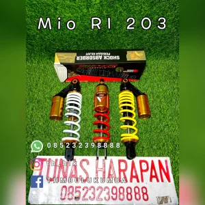Shobreker Blk RIDE IT Mio Tabung Atas Kuning Merah Putih [Per] Emas [Tabung] 203 310mm 