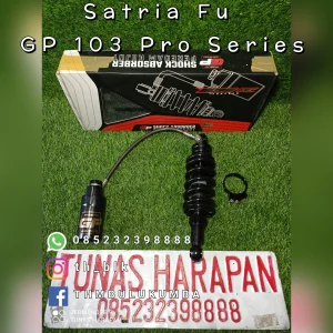Shobreker Blk RIDE IT Satria FU 150 Hitam + Tabung Pisah -Gold Series-  Gp - 103 Pro Series Click 285mm