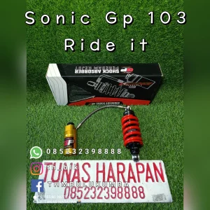 Shobreker Blk RIDE IT Sonic New Merah + Tabung Pisah Gp - 103 Pro Series Click 230mm 