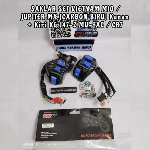 Saklar Set Vietnam CR7  Mio / Jupiter Mx [Carbon Biru] Kanan + Kiri KG-147-2 Mu Fac / 