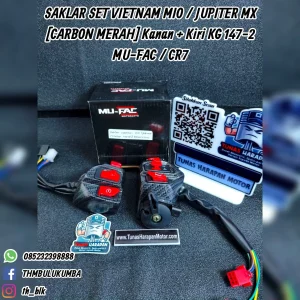 Saklar Set Vietnam FAC Mio / Jupiter Mx (Carbon Merah) Kanan + Kiri Kg-147-2 Mu / Cr7 
