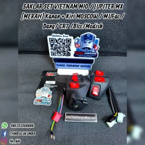 Saklar Set Vietnam MOSCOW Mio / Jupiter Mx (Merah) Kanan + Kiri / Mu Fac / Dang / Cr7 / Blcc /  Modish 