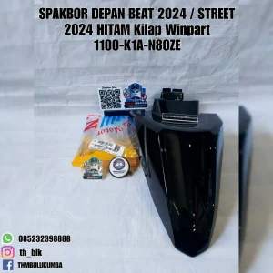 Spakbor Depan WINPART Beat 2024 / Street 2024 Hitam Kilap [1100-K1A-N80ZE]