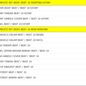 Bodi Set WINPART Beat 2010 Painting Hitam 