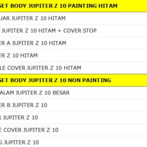 Bodi Set WINPART Jupiter Zx 2010 Painting Hitam
