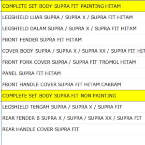 Bodi Set WINPART Supra Fit Lama Cakram Painting Hitam 