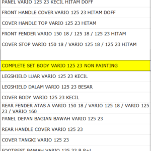Bodi Set WINPART Vario 125 2023 Painting