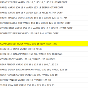 Bodi Set WINPART Vario 150 2018 Painting 