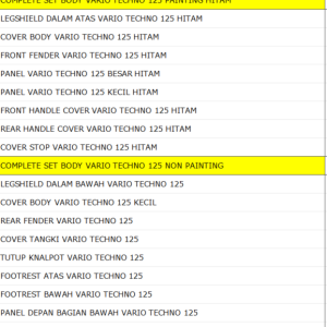 Bodi Set WINPART Vario Techno 125 Painting 