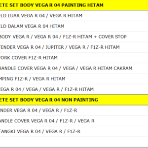 Bodi Set WINPART Vega R 04 Painting Hitam