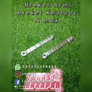 Breket Arm / Knalpot CNC Silver Kotak N.Max